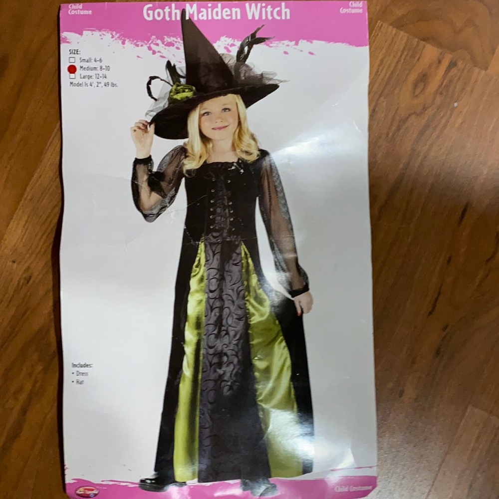 Girls Goth Maiden Witch size 8-10